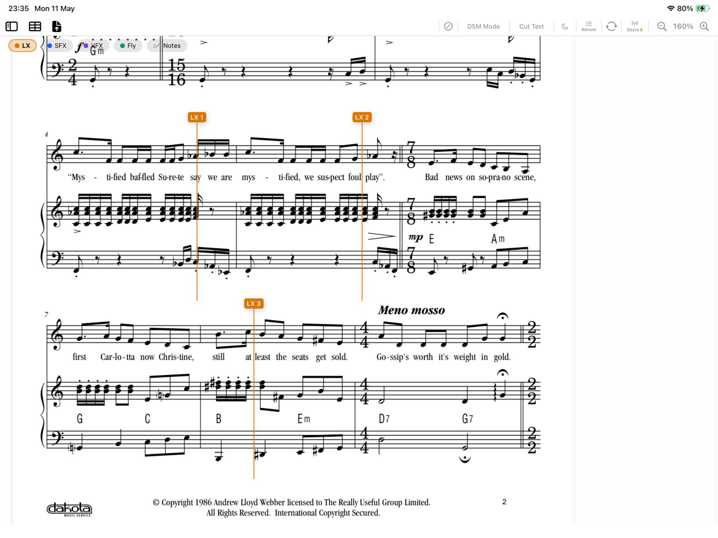 iPad – Sheet music script
